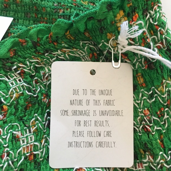 Coco + Jaimeson Green Floral Print Smocked Belted Girls Romper - Picture 5 of 6